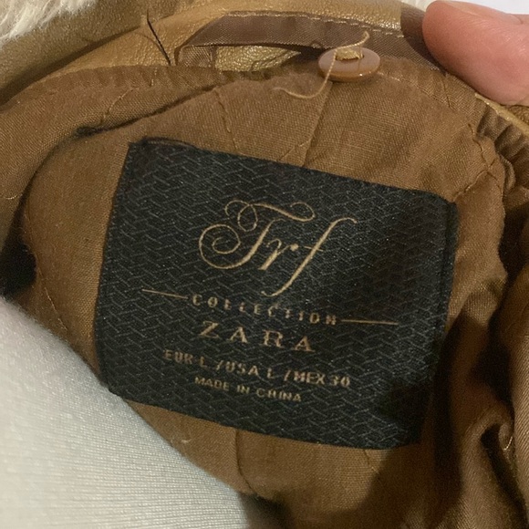Zara tan color faux leather jacket - Picture 3 of 5